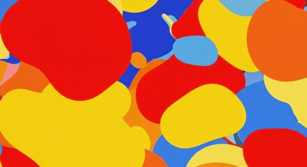 Colorful Abstraction: An eye-catching, vibrant pattern bursts with bright colors, presenting an abstract, dynamic composition with irregular shapes and forms.