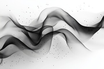 Poster - Abstract black and white waves create an elegant visual dynamic in contemporary design