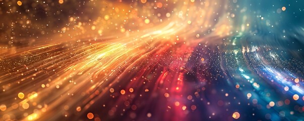 Wall Mural - abstract background with flowing light trails and sparkling particles, creating a sense of energy an