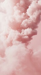 Wall Mural - Abstract Swirling Dust Clouds in Dynamic Pink and White Composition