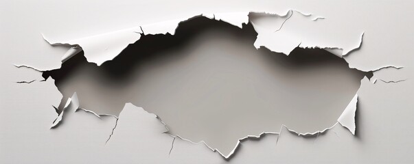Poster - White paper tears to unveil a dark gray background