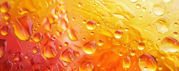 Aufkleber - Abstract pattern of water droplets on a background of orange and yellow