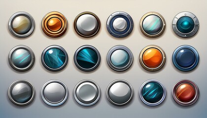 Shiny UI buttons game asset pack