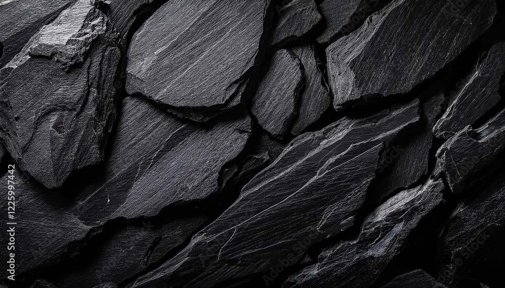 Striking Dark Black Rock Texture Mountain Surface A Closer Look at the ...