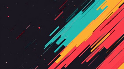 Wall Mural - immerse yourself in a vibrant world of animated light slants, showcasing a modern cartoonstyle flat 