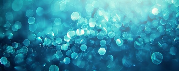 Aufkleber - Blurred blue background with circles of light creating a captivating atmosphere