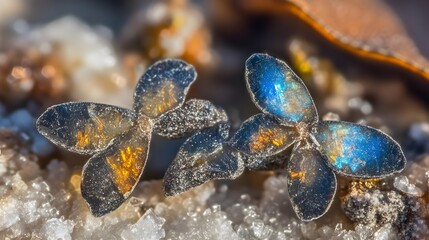 Wall Mural - Microscopic Crystal Butterfly Wings Closeup Macro Shot