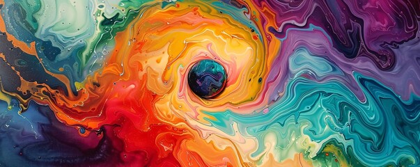 Poster - Colorful swirling abstract background, ideal for projects requiring a vibrant and contemporary design