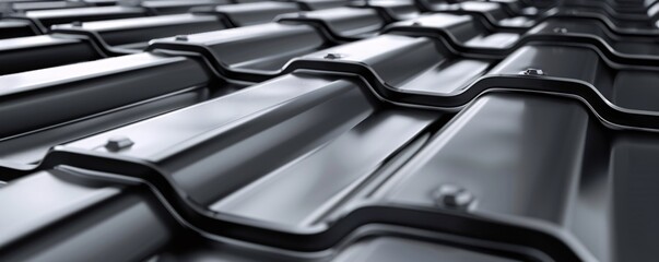 Aufkleber - Weatherproof protection for residential buildings with shiny black roof tiles