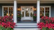 © wisnuromad art - Charming Home Entrance with Blooming Azaleas