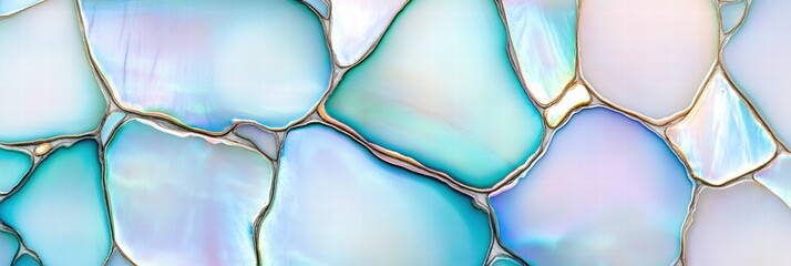 artistic close-up of an abalone shell showcasing faded jewel tones and iridescent highlights with na