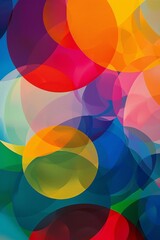 Fototapete - Colorful transparent circles are overlapping and creating a modern abstract background