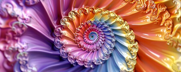 Leinwandbilder - Colorful fractal spiral is creating a beautiful and mesmerizing abstract pattern