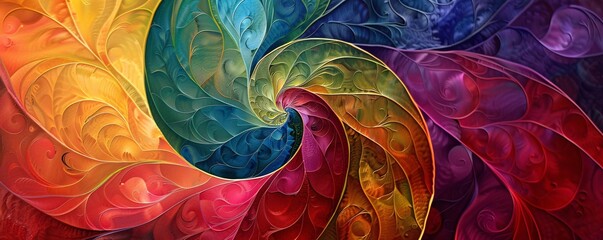 Leinwandbilder - Beautiful abstract background featuring a colorful artistic swirl pattern