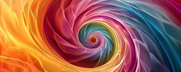 Poster - Abstract background with colorful swirl creating tunnel effect