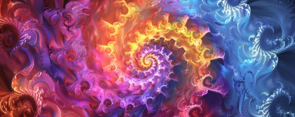 Aufkleber - Vibrant abstract spiral background with mesmerizing swirling and evolving colors