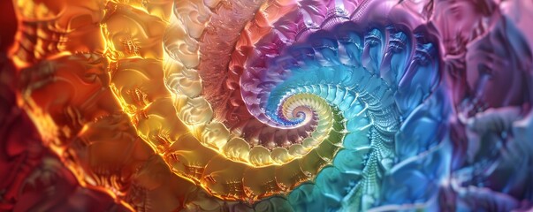 Aufkleber - Abstract fractal spiral background with stunning colorful shapes
