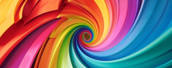 Aufkleber - Abstract background of rainbow colored swirl creating tunnel effect