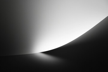 Wall Mural - minimalist abstract background showcasing a gracefully curved surface that separates light and shado