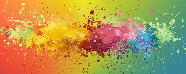 Aufkleber - Energetic and dynamic composition with vibrant splashes of color on abstract background