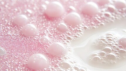 Wall Mural - Abstract Pink and White Bubbles Background Texture