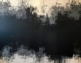 Leinwandbilder - Abstract vintage style distressed ink texture on black paper. Distinctive distressed edges, grunge effect. Ideal for retro style design projects as background element. Vintage ink pattern creates