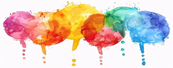 Poster - Vibrant speech bubbles representing communication, discussion, and idea sharing