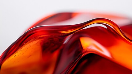 Wall Mural - Abstract Red Glass Sculpture: A Symphony of Curves and Light