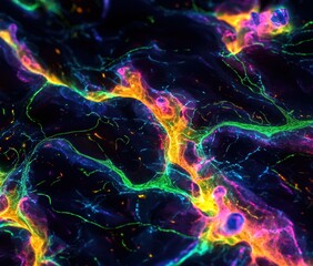 Wall Mural - vibrant neon energy flows. ai.
