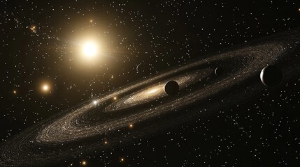 Wall Mural - exploring cosmic wonders celestial bodies in space universe digital art dark environment awe-inspiri