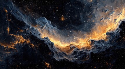 Wall Mural - exploring cosmic phenomena deep space digital art nebula environment wide angle astrophysics concept