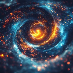 Wall Mural - celestial spiral formation deep space digital art cosmic environment abstract viewpoint universe con