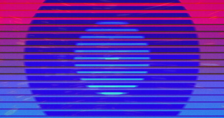 Wall Mural - image of colourful spots moving on red background