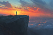 © Sekai - Cliffside Reflection: A Solitary Figure Embraces the Vastness