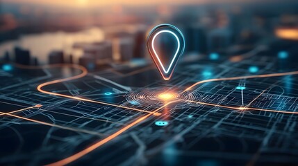 Aufkleber - Vibrant High Tech GPS Navigation Map Showcasing Detailed Street Layout and Landmark Guidance for Efficient Route Planning and Travel Navigation