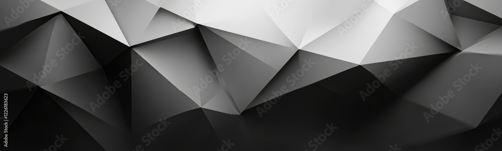 Abstract black low-poly background with geometric shapes and triangular ...