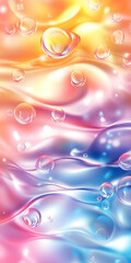 Sticker - Colorful Abstract Water Background with Bubbles and Fluid Shapes