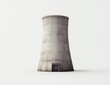 © tolem929 - Weathered industrial cooling tower on white background.