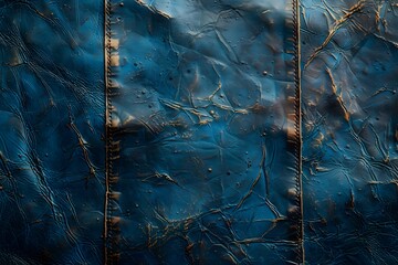 Wall Mural - A close up of a piece of blue leather