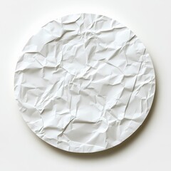Fototapete - Abstract white crumpled circle texture.