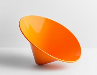 Fototapete - Orange conical shape on white background.