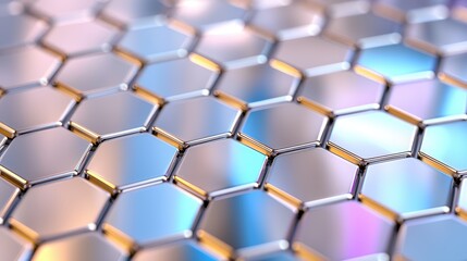 Abstract metallic hexagonal pattern, technology background