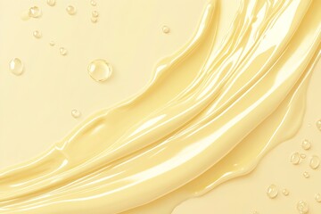 Aufkleber - Creamy Beige Liquid Background with Glossy Texture for Elegant Beauty and Skincare Designs : Generative AI