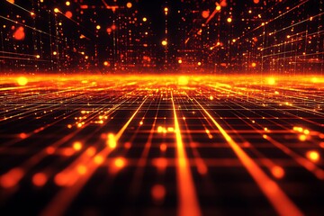Poster - Vibrant Lasers Overlapping in a Technological Abstract Universe Setting : Generative AI