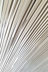 Aufkleber - White geometric striped pattern converging in an abstract image, creating a vanishing point