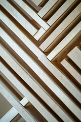 Leinwandbilder - Abstract geometric pattern created by wooden planks, with a modern aesthetic for background design
