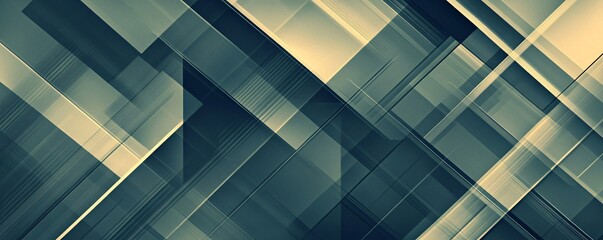 Fototapete - Geometric design featuring intersecting lines and shapes, creating a three-dimensional illusion