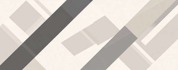 Fototapete - Simple abstract backdrop featuring overlapping gray and beige geometric shapes