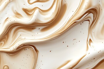 Poster - Creamy Caramel Swirls with Liquid Texture Perfect for Abstract Art and Backgrounds : Generative AI