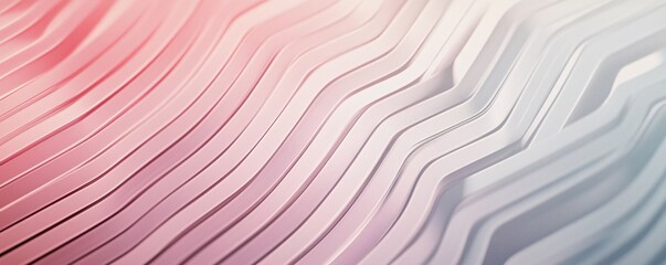 Fototapete - Elegant background design with abstract pastel pink and white wavy lines